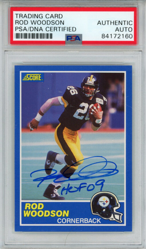 Rod Woodson Autographed 1989 Score #78 Rookie Card HOF PSA Slab