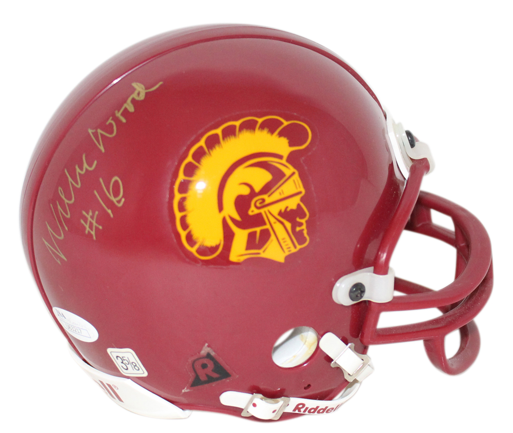 Willie Wood Autographed/Signed USC Trojans Replica Mini Helmet JSA