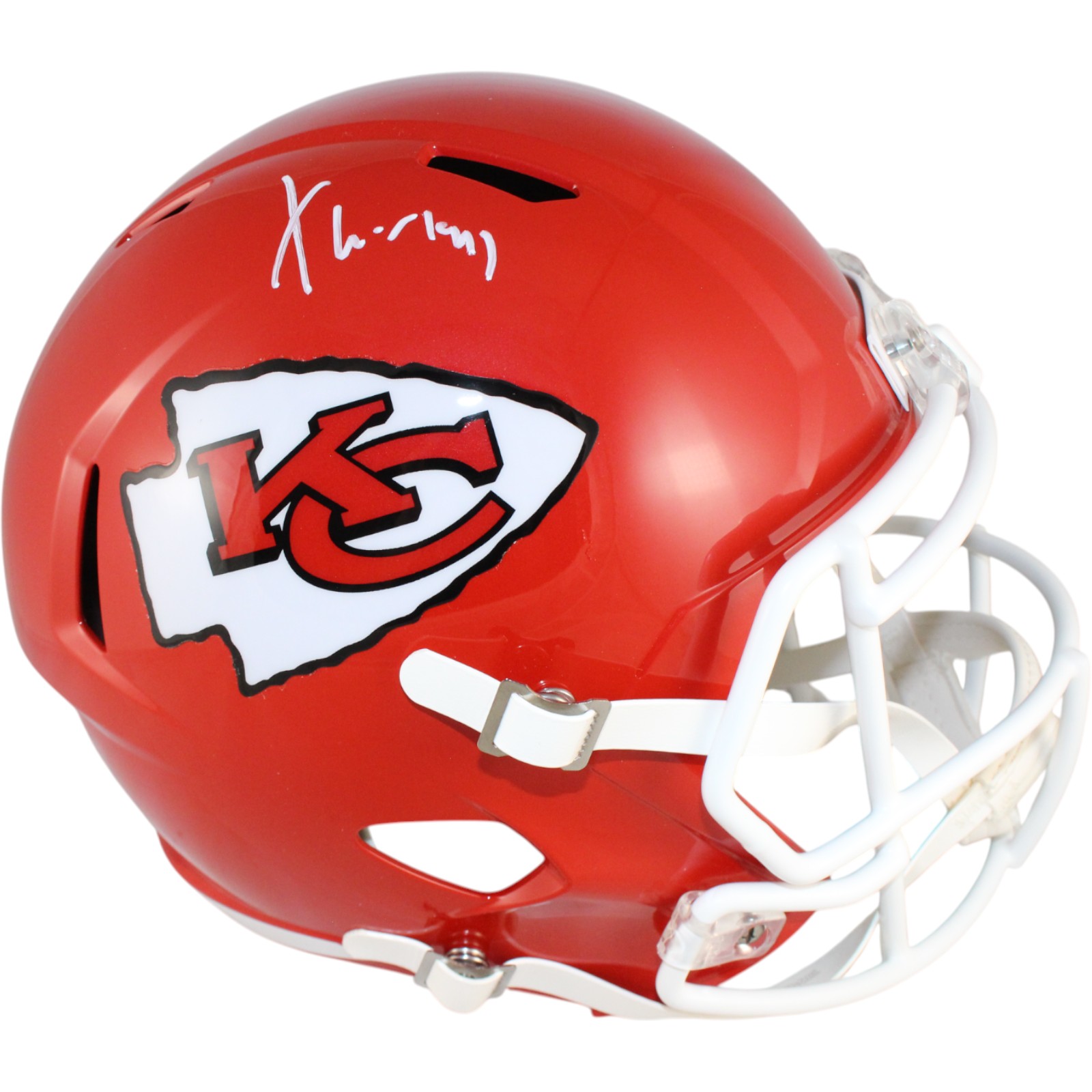Xavier Worthy Autographed Kansas City Chiefs F/S Helmet Beckett Witness 51723