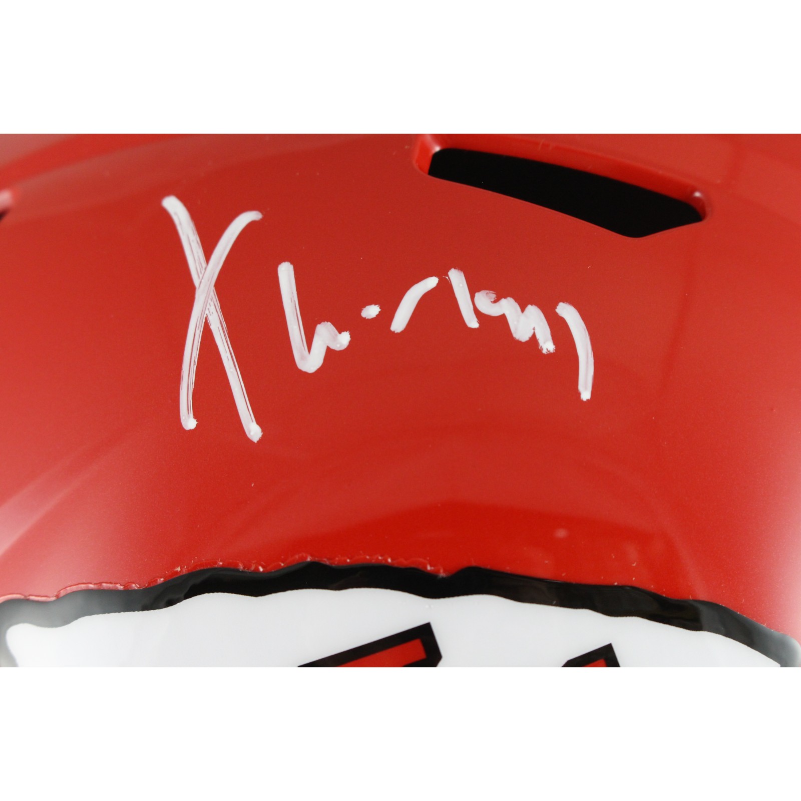 Xavier Worthy Autographed Kansas City Chiefs F/S Helmet Beckett Witness 51723 2 Xavier Worthy Autographed Kansas City Chiefs F/S Helmet Beckett Witness 51723