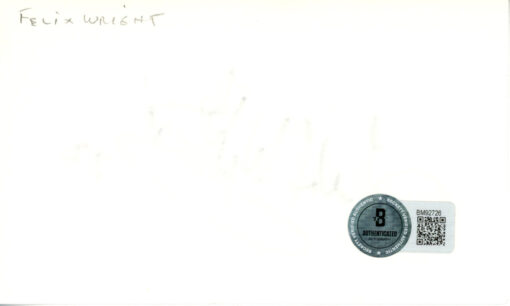 Felix Wright Autographed Cleveland Browns Index Card Beckett 45359