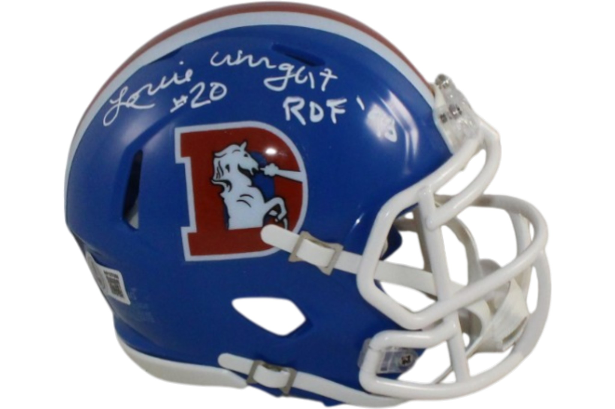 Louie Wright Autographed Denver Broncos TB Mini Helmet Beckett Witness 55379