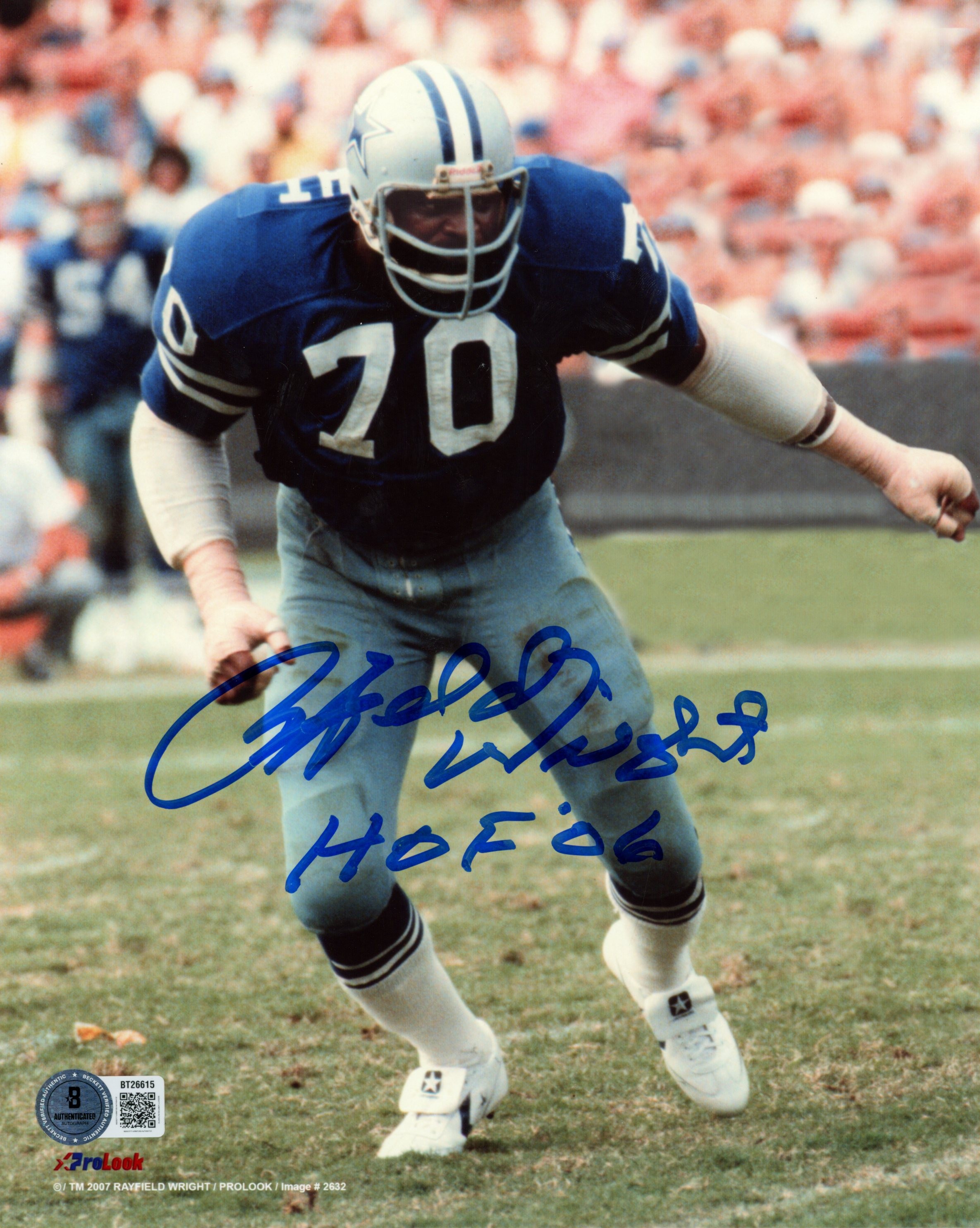 Rayfield Wright Autographed/Signed Dallas Cowboys 8x10 Photo HOF Beckett 56692