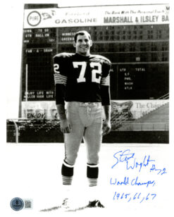Steve Wright Signed Green Bay Packers 8x10 Photo World Champs BAS 47899