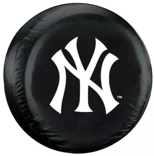 New York Yankees Black Tire Cover Tire Rim Up To 16" Vinyl 26660