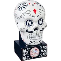New York Yankees Team Color Sugar Skull Statue Evergreen New 28443