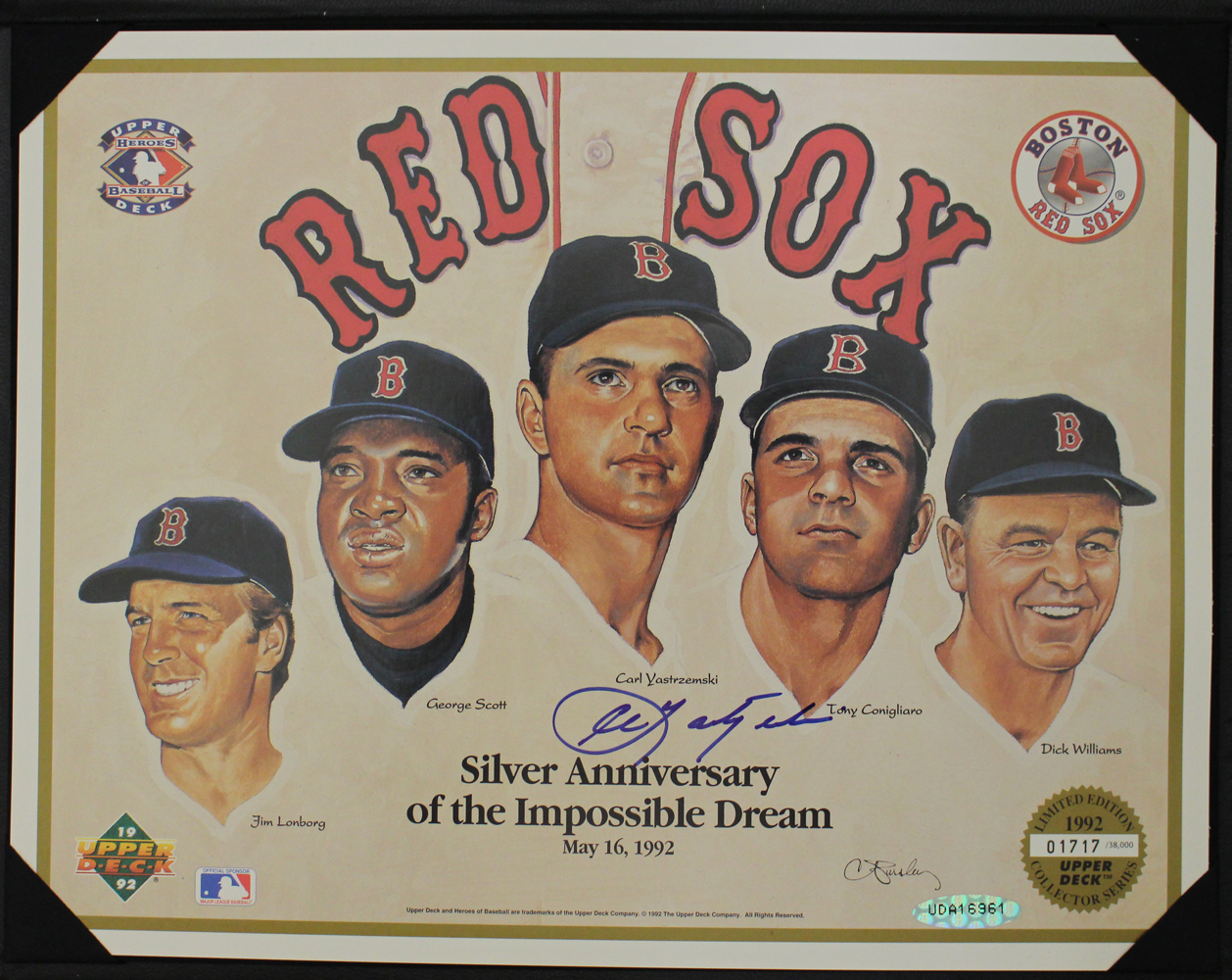 Carl Yastrzemski Autographed Boston Red Sox 8x10 Photo Upper Deck