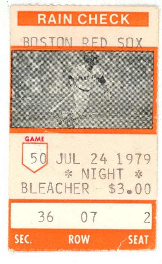 Carl Yastrzemski Boston Red Sox 400th Home Run Milestone 7/24/1979 Ticket 56258