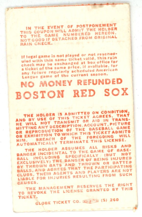 Carl Yastrzemski Boston Red Sox 400th Home Run Milestone 7/24/1979 Ticket 56258