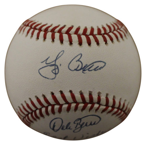 Yogi Berra & Dale Berra Signed Yankees American League Baseball BAS 13335