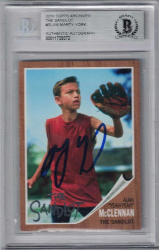 Marty York Signed Sandlot 2018 Topps Archives Card Yeah-Yeah BAS Slab 26042