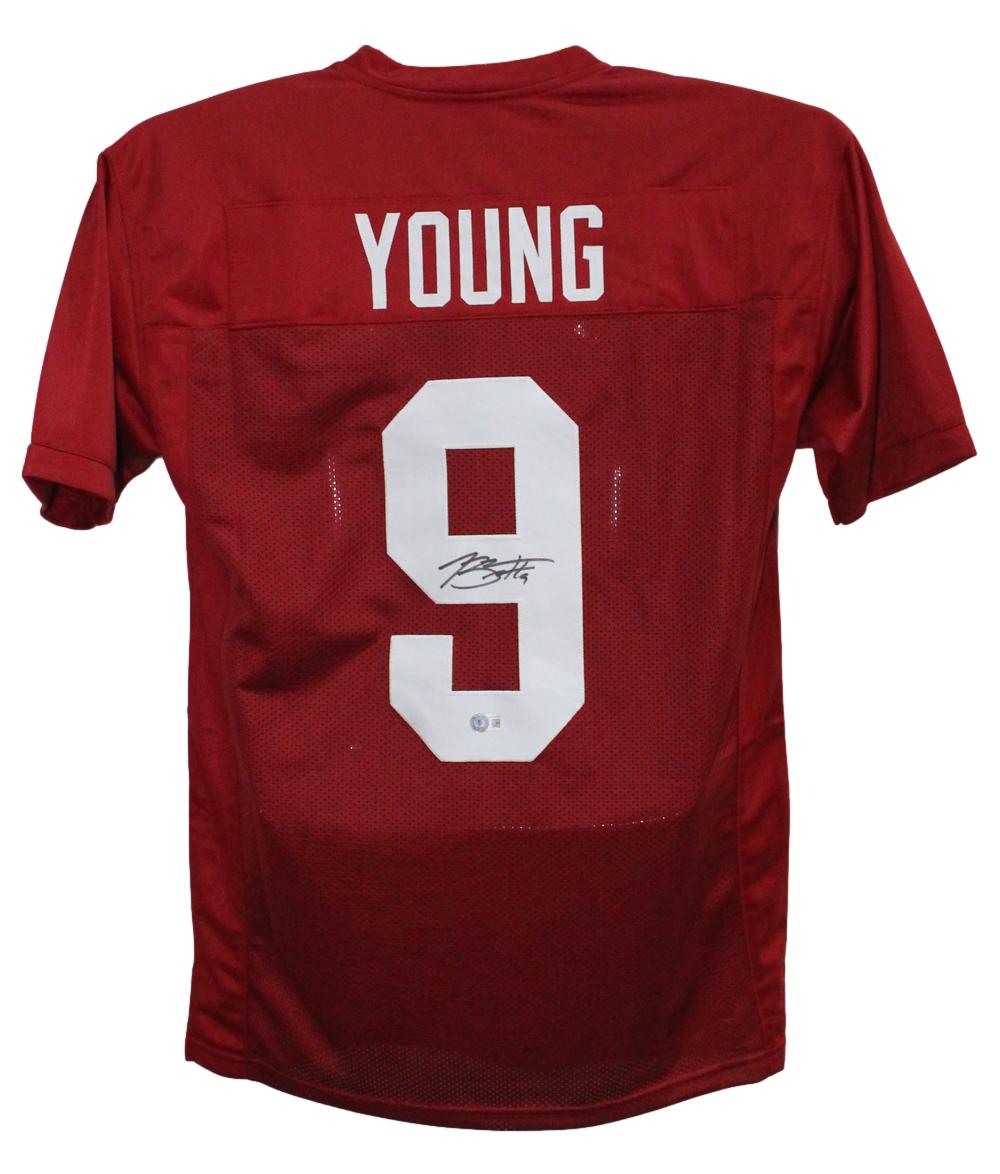 Bryce Young Autographed Signed College Style Red XL Jersey Beckett BAS 