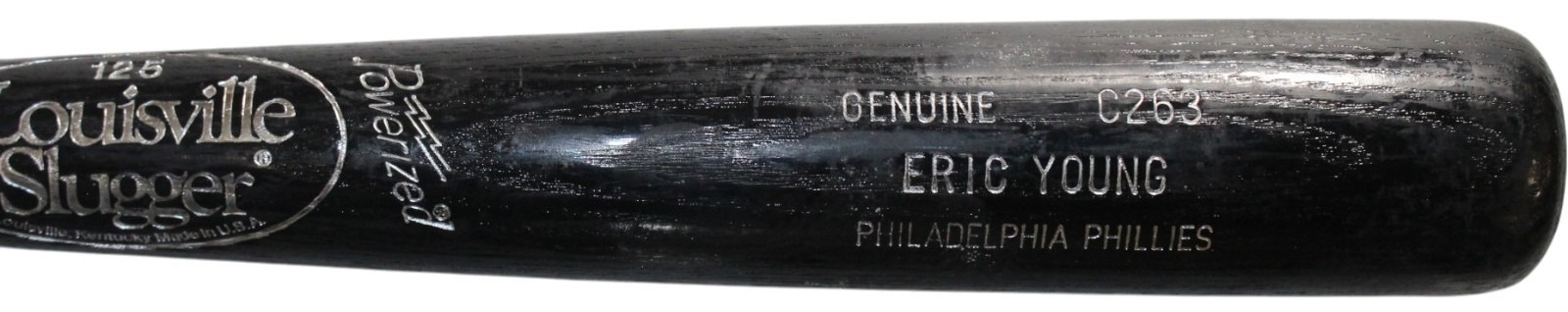 Eric Young Philadelphia Phillies Game Used Louisville Slugger Baseball Bat 57274 4 Eric Young Philadelphia Phillies Game Used Louisville Slugger Baseball Bat 57274