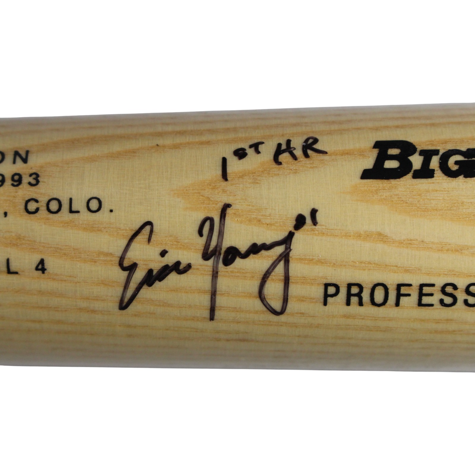 Eric Young Autographed Colorado Rockies '93 Inaugural Season Bat 1st HR Beckett 53429 3 Eric Young Autographed Colorado Rockies '93 Inaugural Season Bat 1st HR Beckett 53429