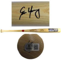 Eric Young Autographed Colorado Rockies Cooperstown Baseball Bat Beckett 53434