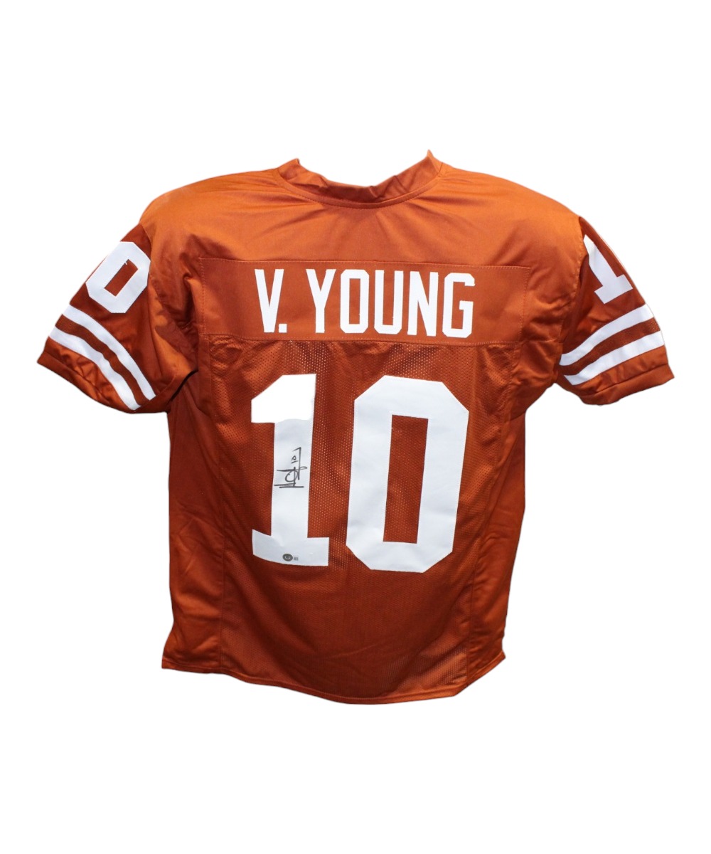 Vince Young Autographed/Signed College Style Orange Jersey Beckett 