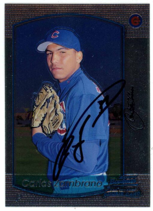 Carlos Zambrano Signed 2000 Bowman Chrome Rookie Card 303 Chicago Cubs