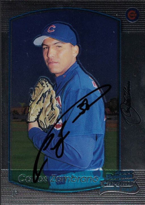 Carlos Zambrano Signed Chicago Cubs 2000 Bowman Chrome Rookie Card 24728