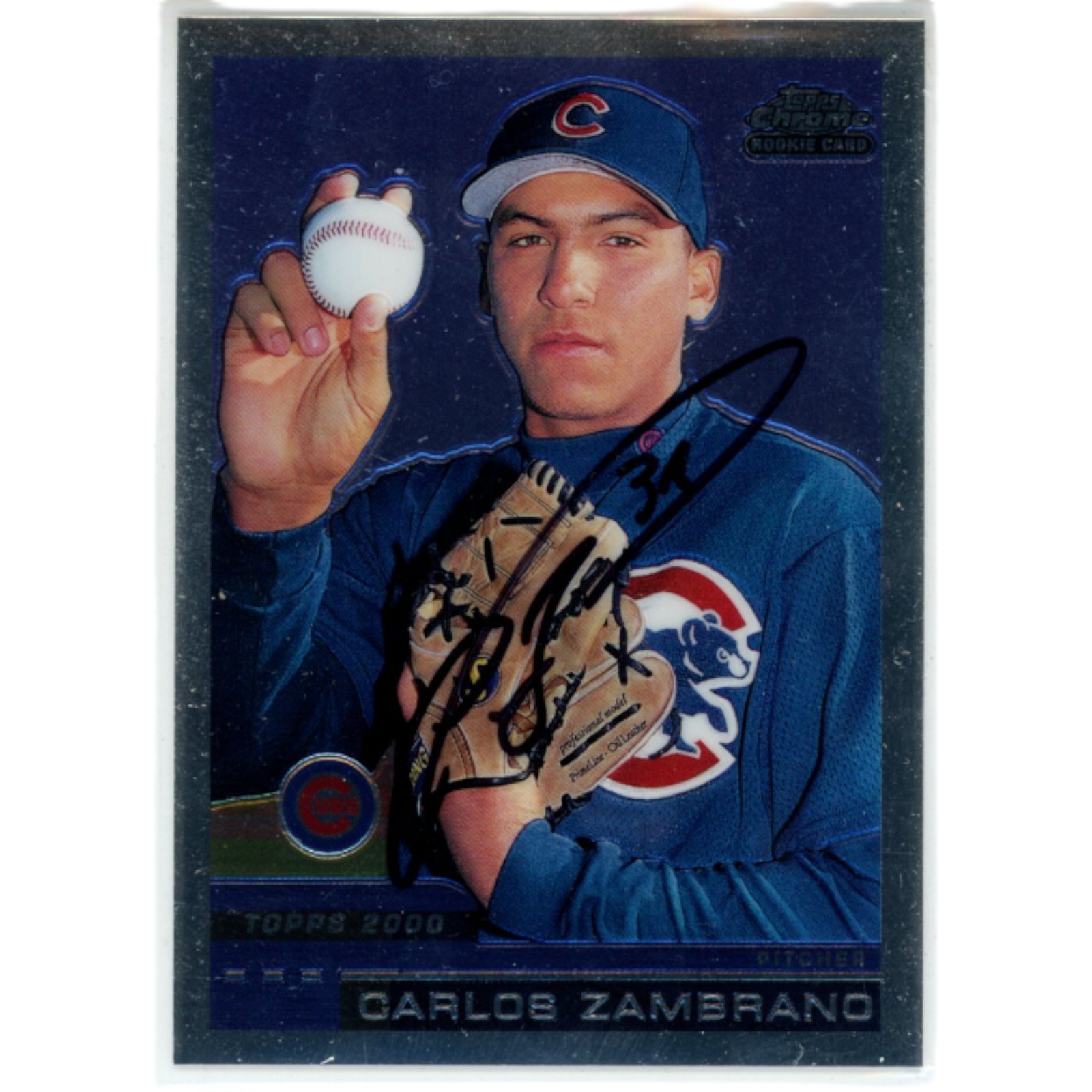 Carlos Zambrano Autographed 2000 Topps Chrome T29 Trading Card DEN 48790