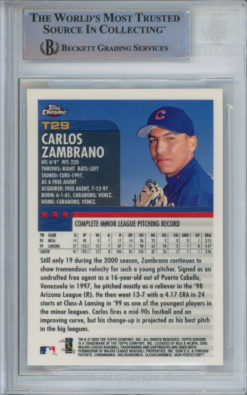 Carlos Zambrano Signed 2000 Topps Chrome Traded #T29 Rookie BAS Slab