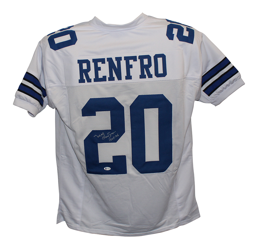 Mel Renfro Autographed/Signed Pro Style White XL Jersey HOF BAS 31164