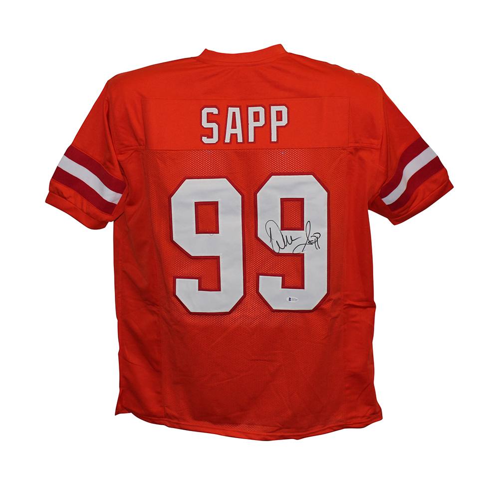 Warren Sapp Autographed/Signed Pro Style Orange XL Jersey BAS 31167