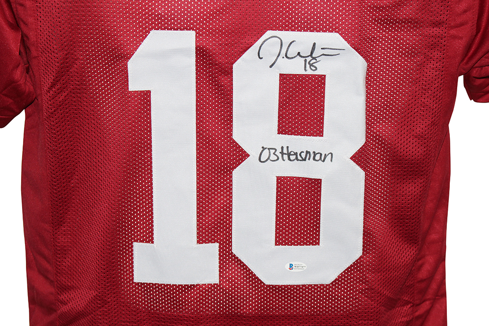 Jason White Autographed/Signed College Style Red XL Jersey Heisman BAS 31171