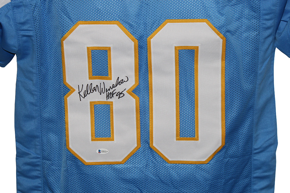 Kellen Winslow Autographed/Signed Pro Style Blue XL Jersey HOF BAS 31173