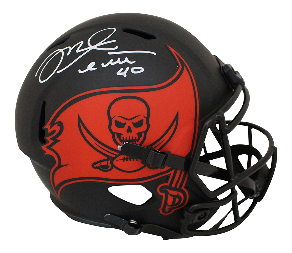 Mike Alstott Signed Tampa Bay Buccaneers F/S Eclipse Speed Helmet BAS 31198