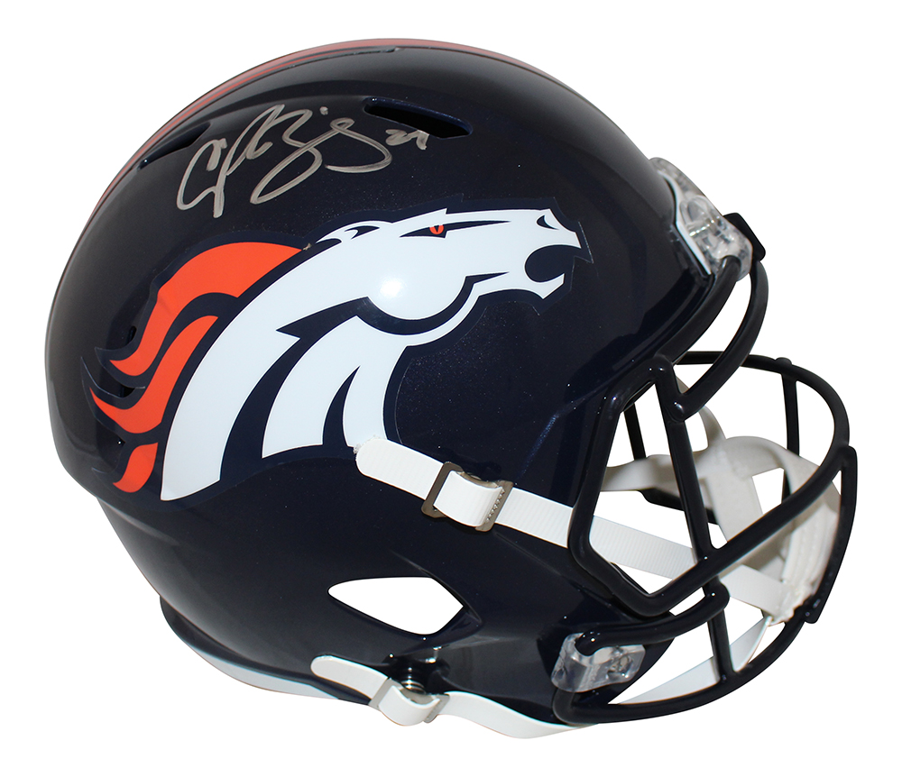 Champ Bailey Autographed/Signed Denver Broncos F/S Speed Helmet BAS 31203