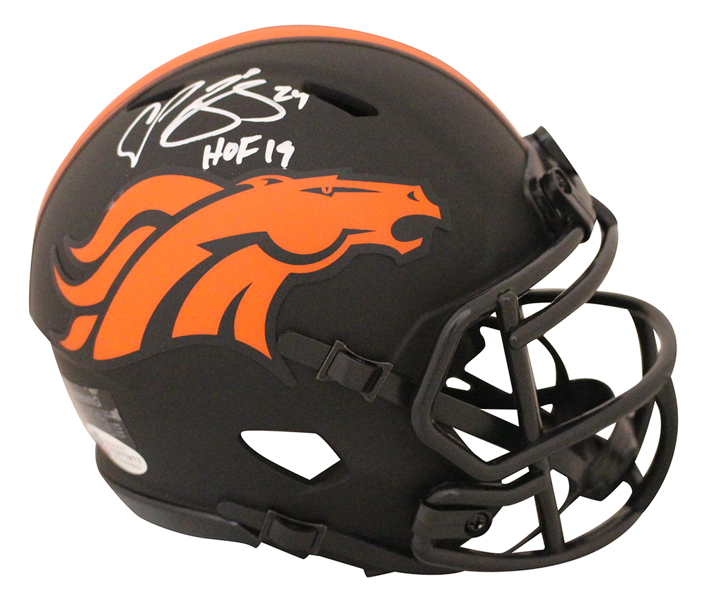 Champ Bailey Autographed Denver Broncos Eclipse Mini Helmet HOF BAS 31204