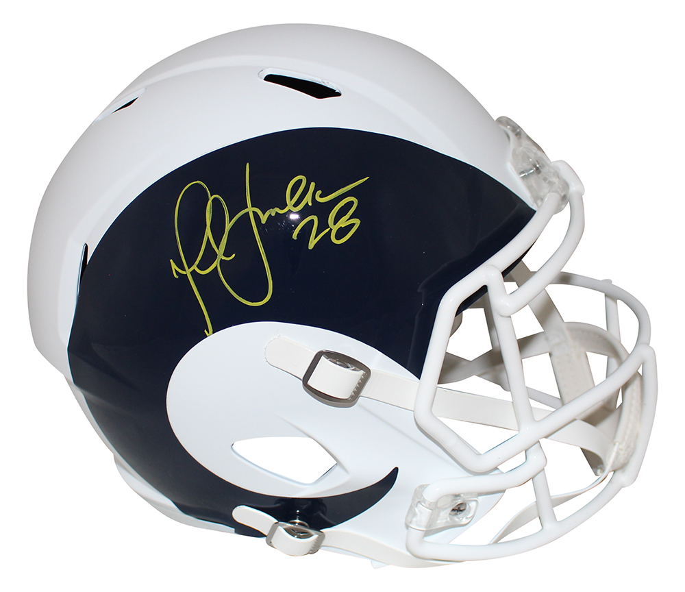 Marshall Faulk Autographed Los Angeles Rams F/S AMP Speed Helmet BAS 31302