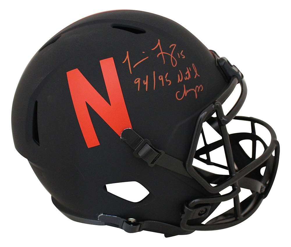 Tommie Frazier Autographed Nebraska F/S Eclipse Helmet 94/95 Champs BAS 31306