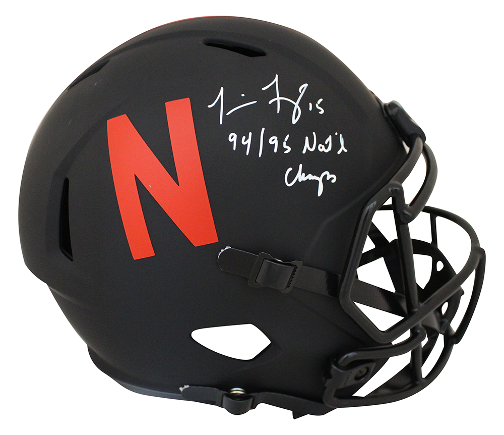 Tommie Frazier Autographed Nebraska F/S Eclipse Helmet 94/95 Champs BAS 31307