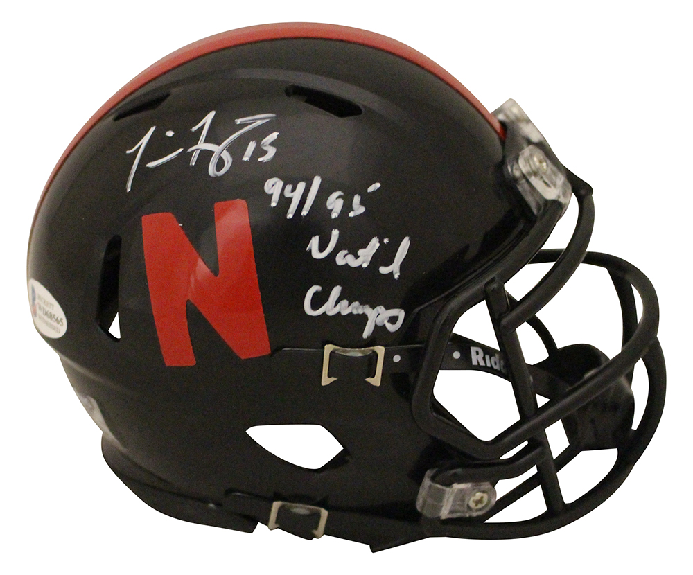 Tommie Frazier Autographed Nebraska Cornhuskers Black Mini Helmet BAS 31309