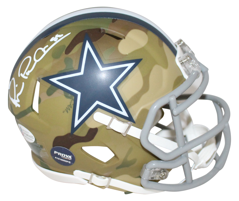 Michael Irvin Autographed/Signed Dallas Cowboys Camo Mini Helmet BAS 31311