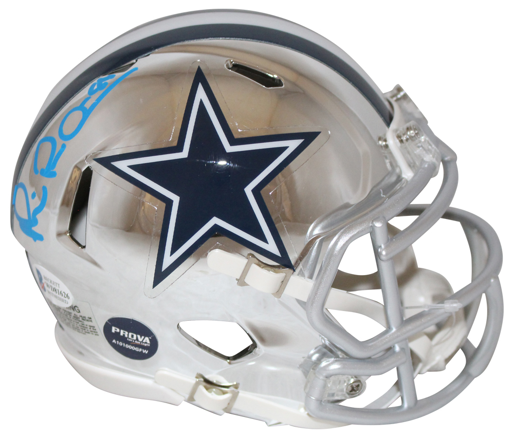 Michael Irvin Autographed/Signed Dallas Cowboys Chrome Mini Helmet BAS 31312