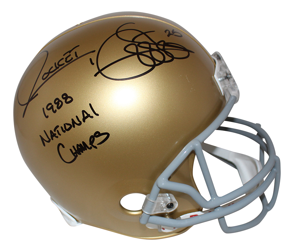 Rocket Ismail Autographed Notre Dame F/S Speed Helmet 88 Champs Prova 31316