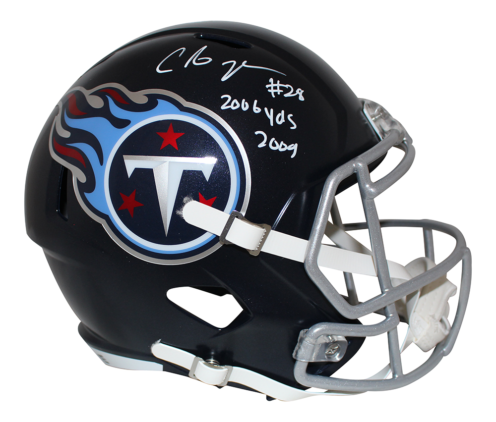 Chris Johnson Signed Tennessee Titans F/S Speed Helmet 2006 Yds BAS 31322