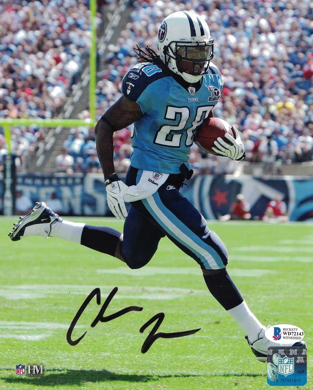 Chris Johnson Autographed/Signed Tennessee Titans 8x10 Photo BAS 31324