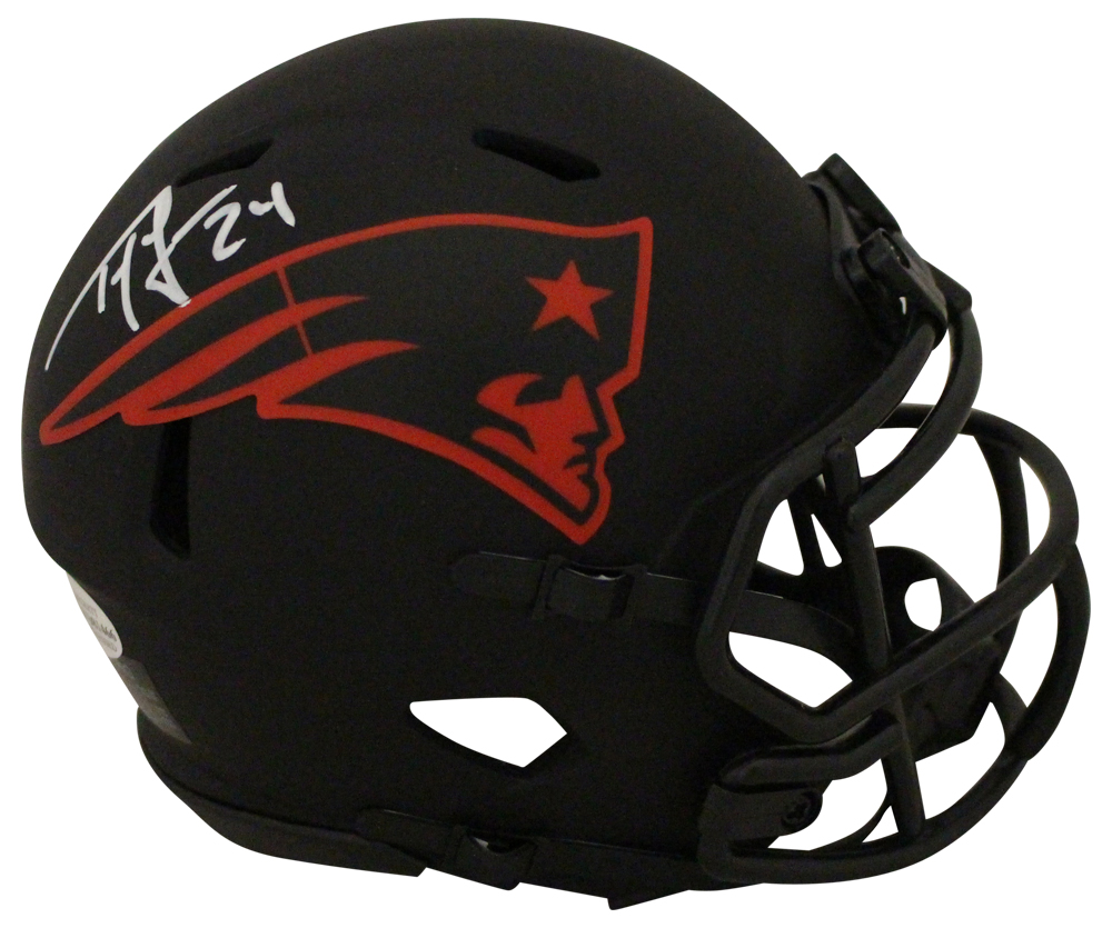 Ty Law Autographed/Signed New England Patriots Eclipse Mini Helmet BAS 31332