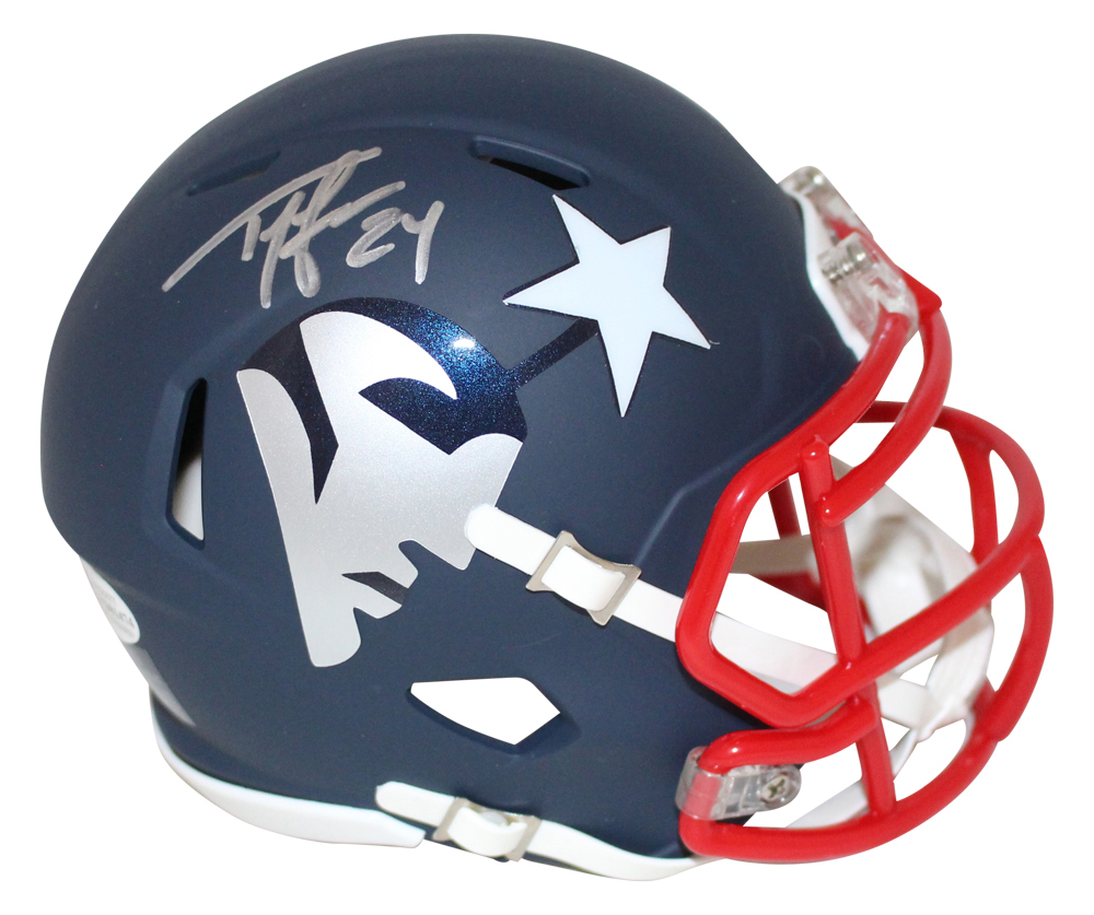 Ty Law Autographed/Signed New England Patriots AMP Mini Helmet BAS 31333