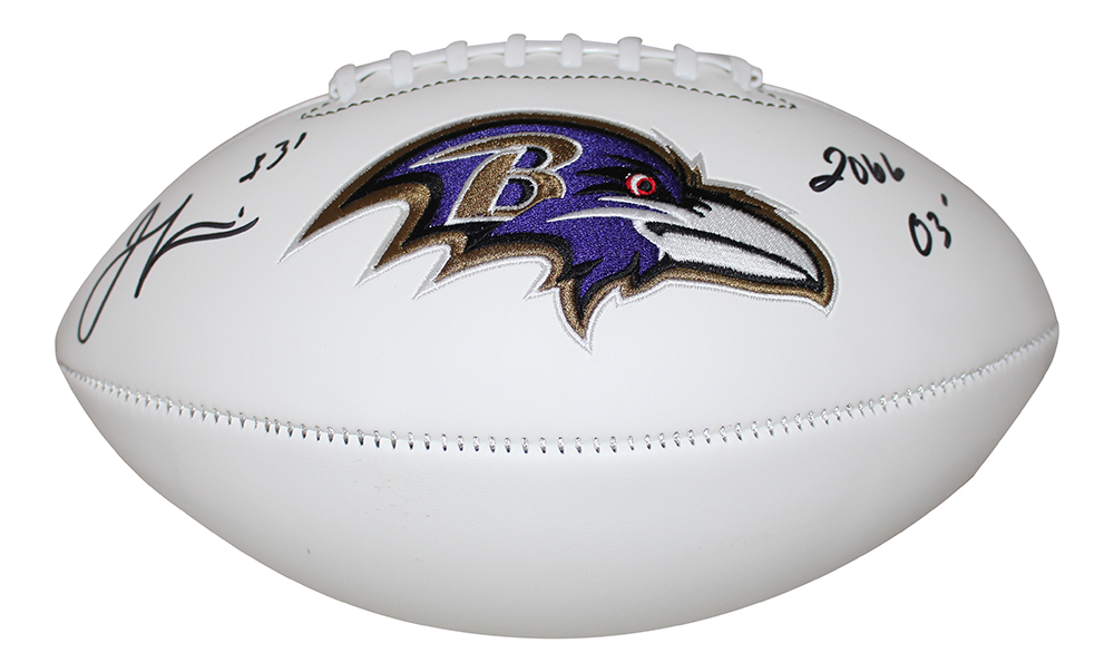Jamal Lewis Autographed Baltimore Ravens Logo Football 2066 Yds BAS 31335