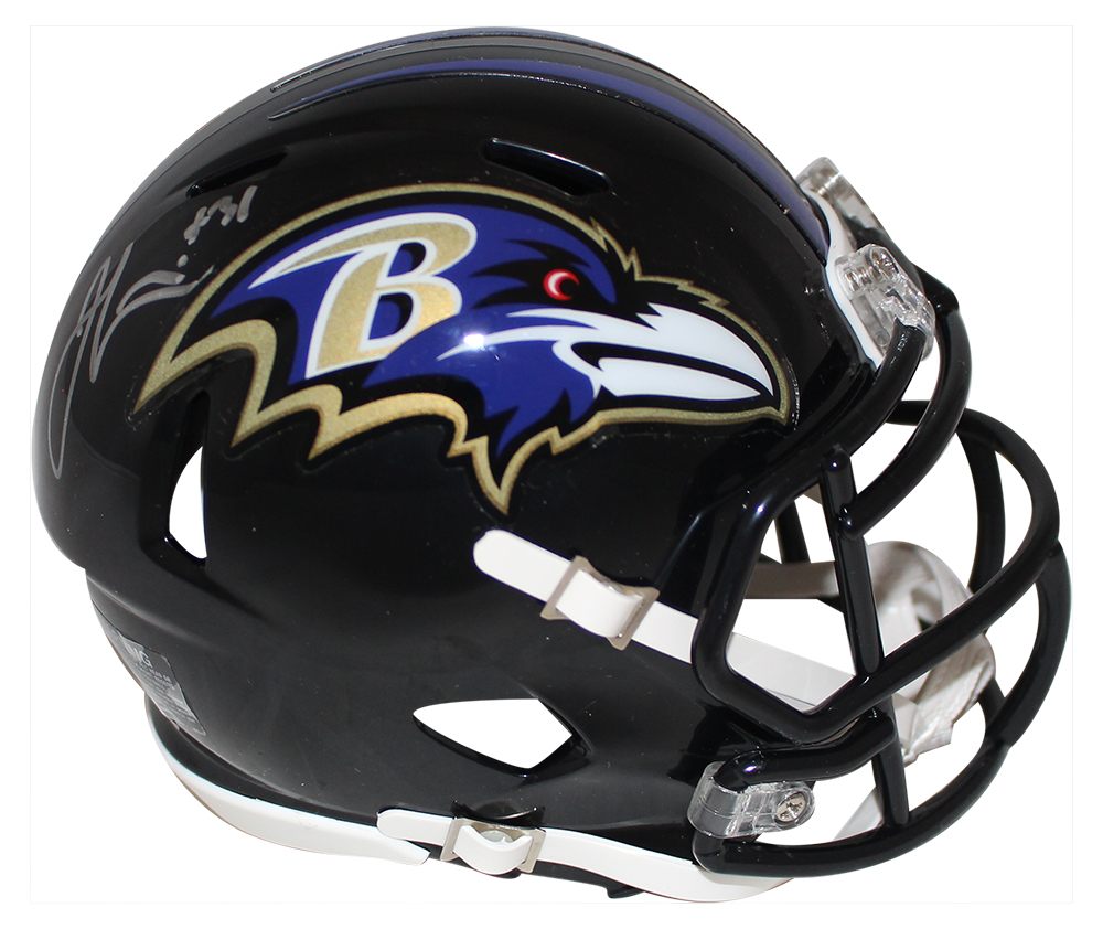 Jamal Lewis Autographed/Signed Baltimore Ravens Speed Mini Helmet BAS 31336