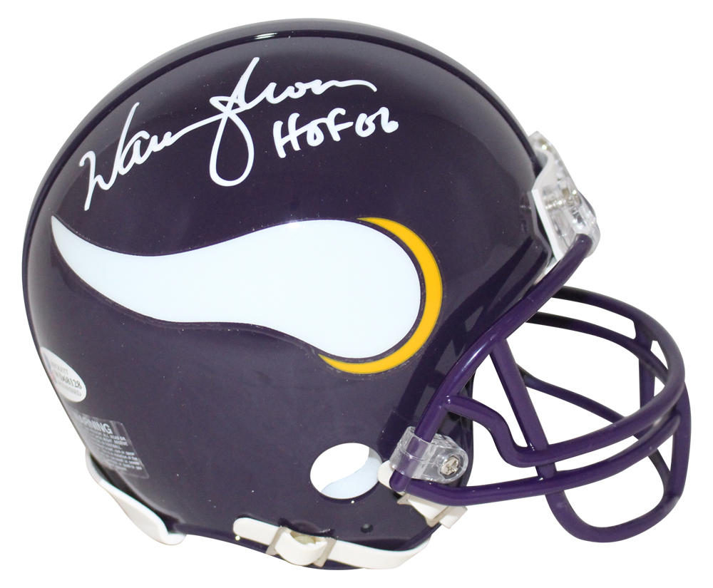Warren Moon Signed Minnesota Vikings TB 83-01 Mini Helmet HOF BAS 31345