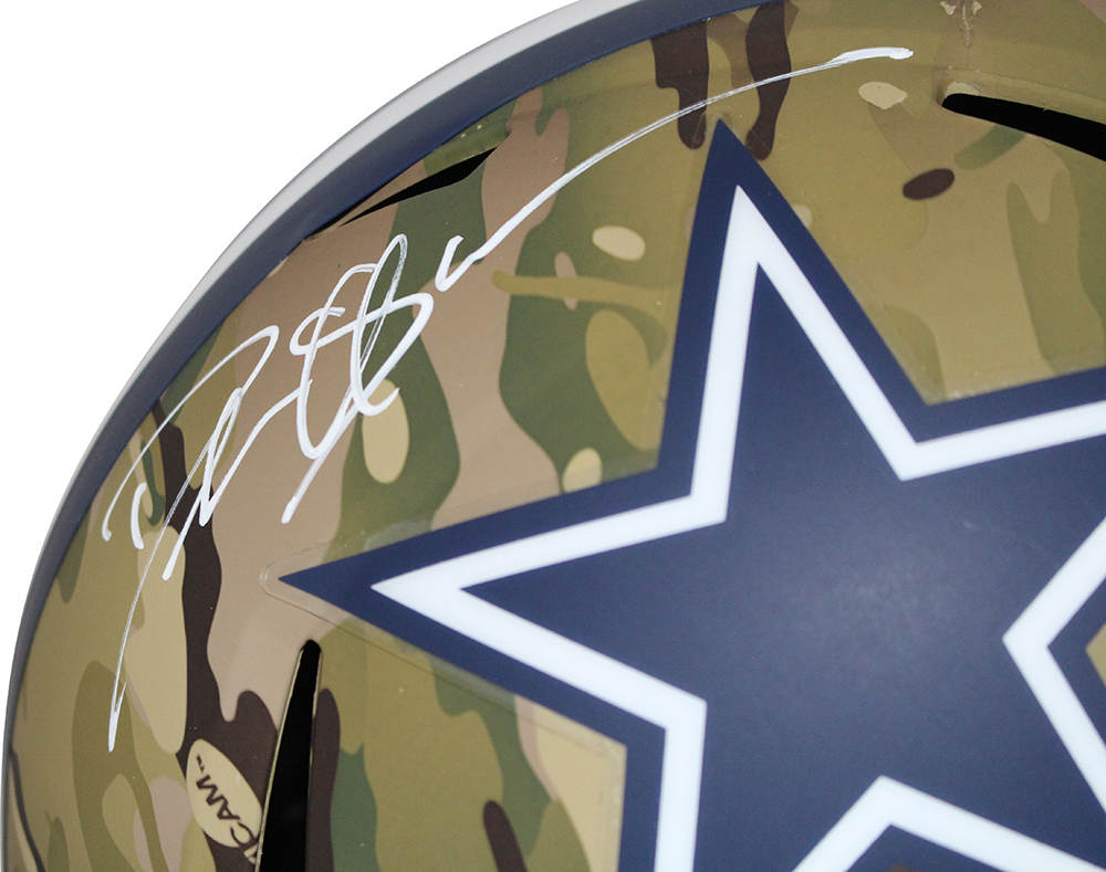 Deion Sanders Autographed Dallas Cowboys F/S Camo Speed Helmet BAS 31357