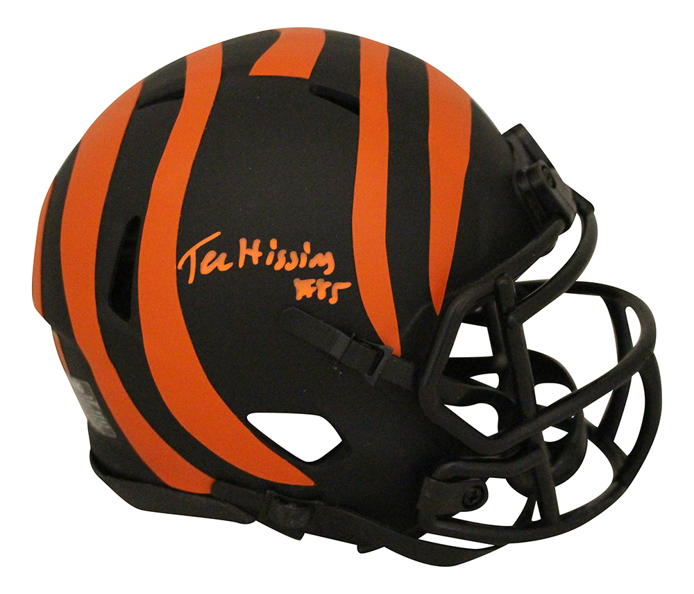 Tee Higgins Autographed/Signed Cincinnati Bengals Eclipse Mini Helmet BAS 29439