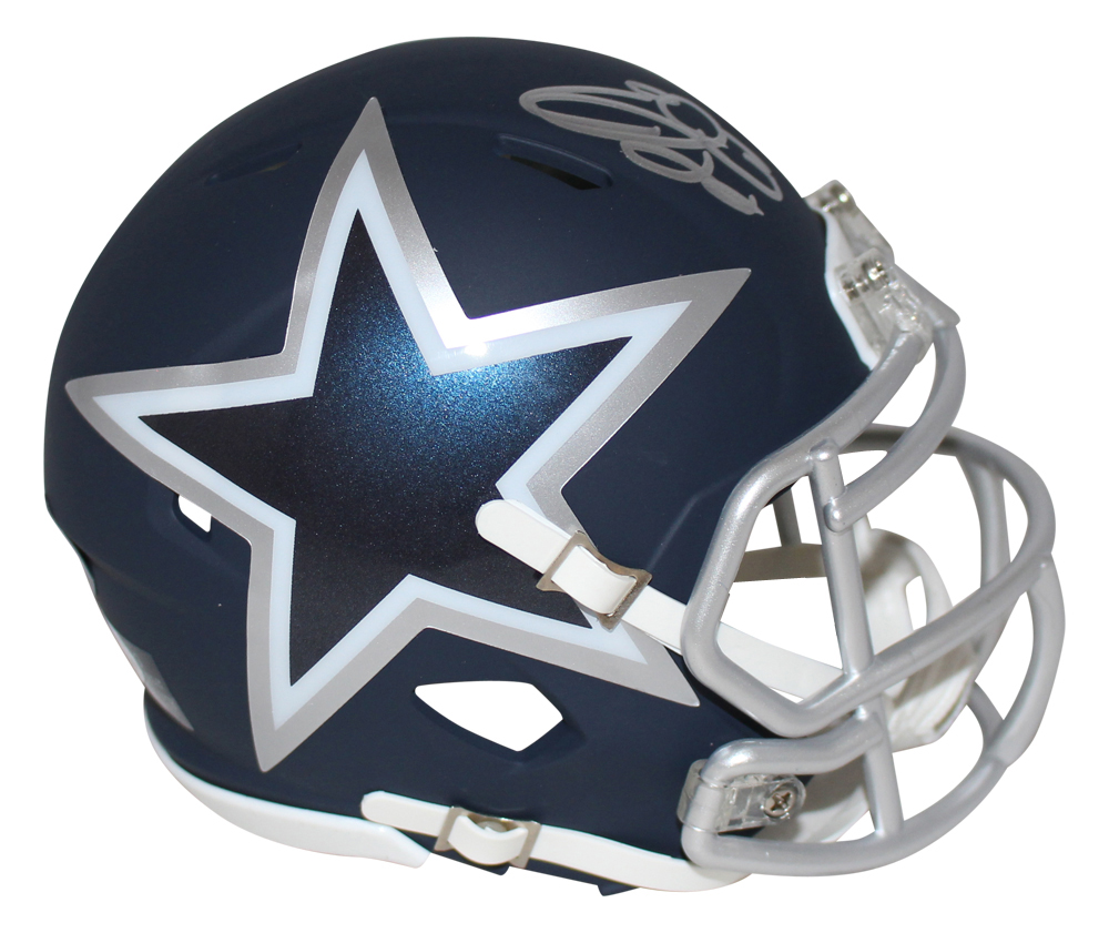 Emmitt Smith Autographed/Signed Dallas Cowboys AMP Mini Helmet BAS 31365