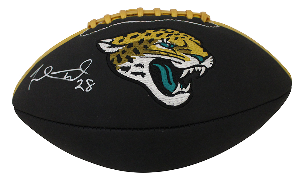 Fred Taylor Autographed Jacksonville Jaguars Black Logo Football BAS 31371