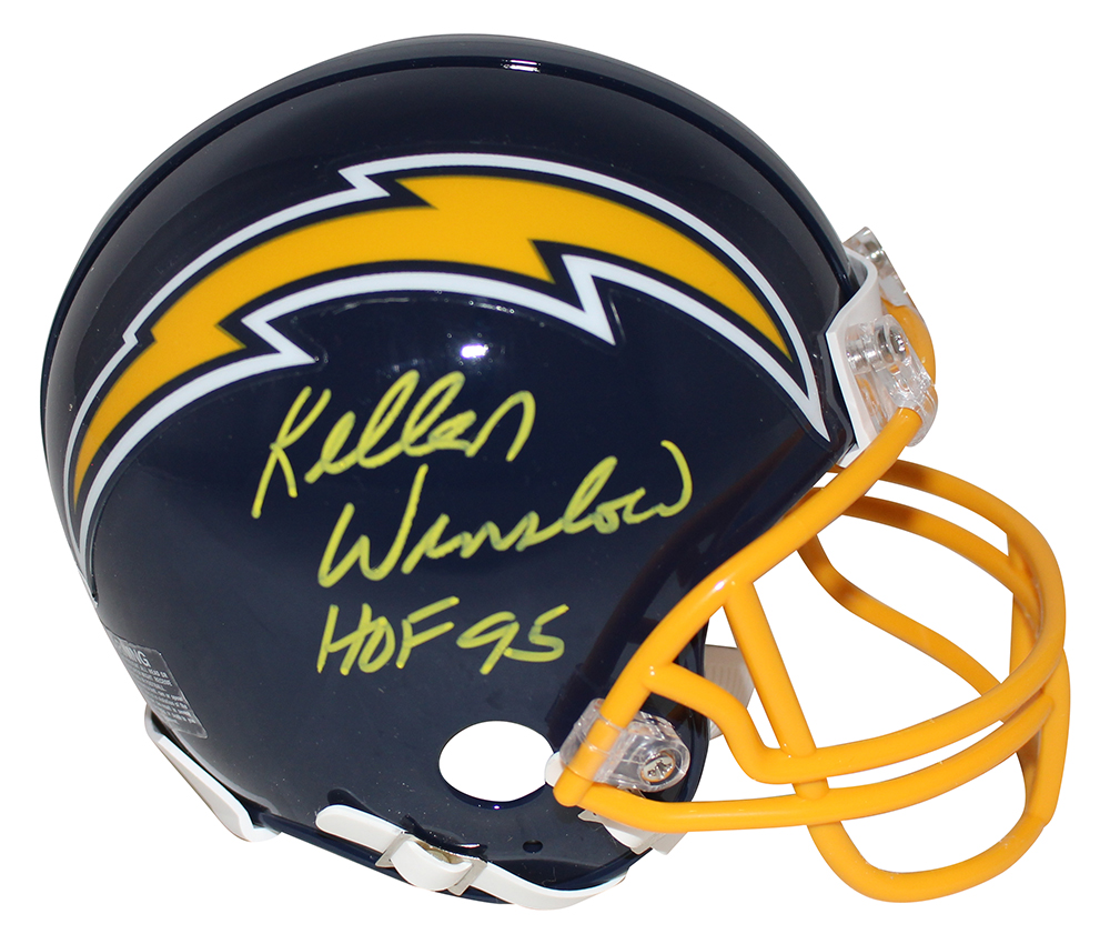 Kellen Winslow Autographed San Diego Chargers 74-87 Mini Helmet HOF BAS 31382